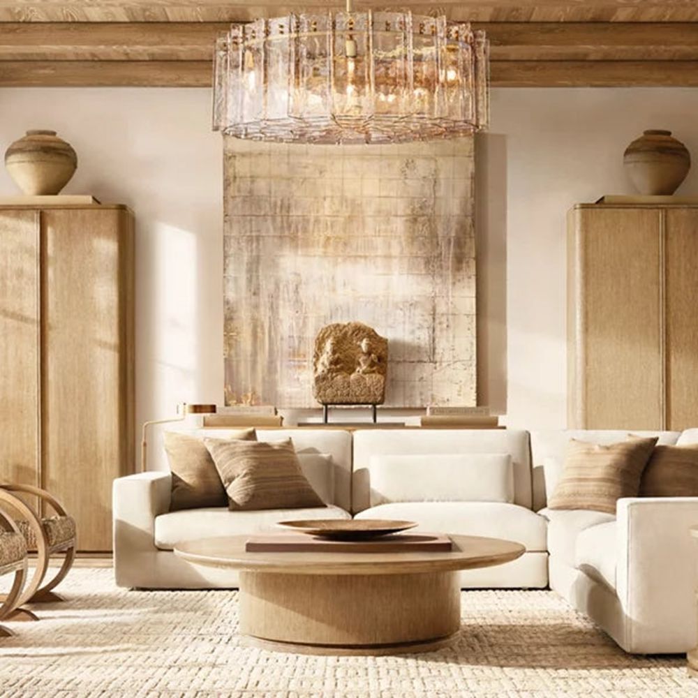 Lattice Module Glass Round Chandelier 37"