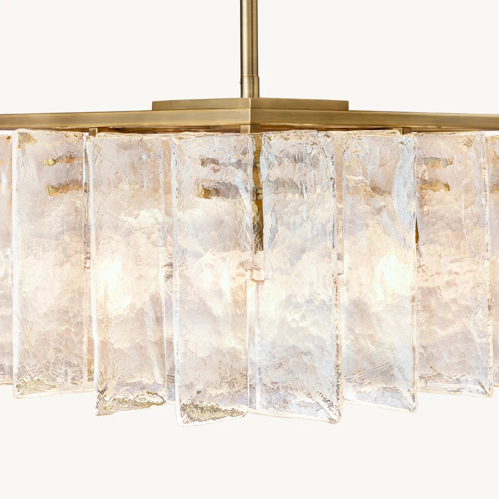 Lattice Module Glass Rectangular Chandelier 67"
