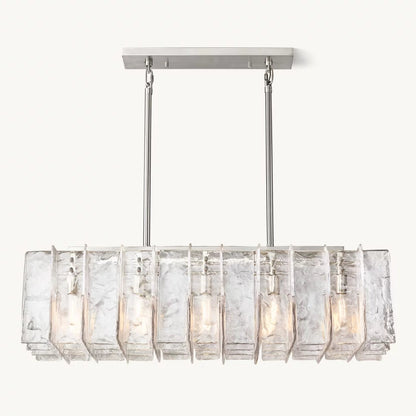 Lattice Module Glass Rectangular Chandelier 49"