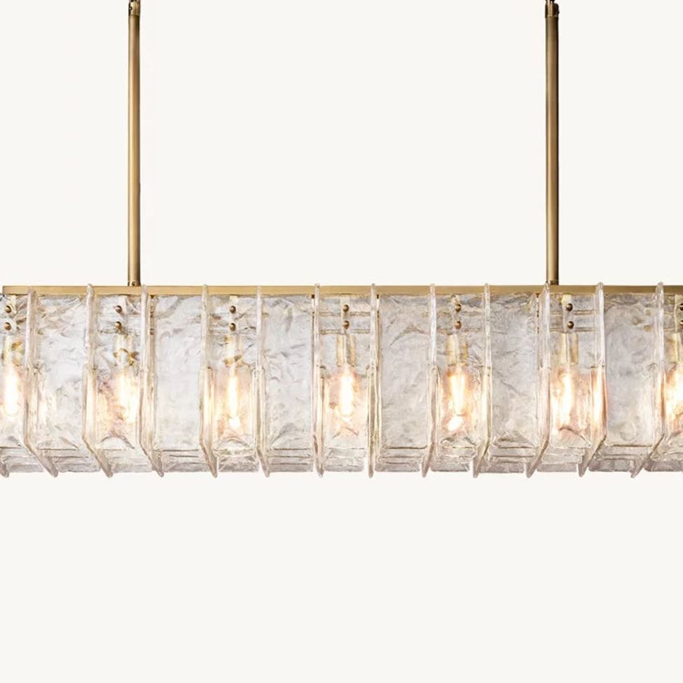 Lattice Module Glass Rectangular Chandelier 67"