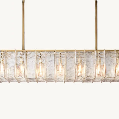 Lattice Module Glass Rectangular Chandelier 67"