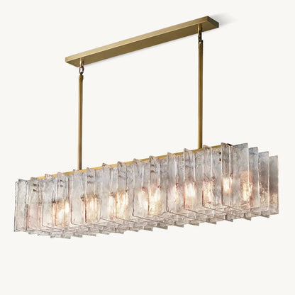 Lattice Module Glass Rectangular Chandelier 67"