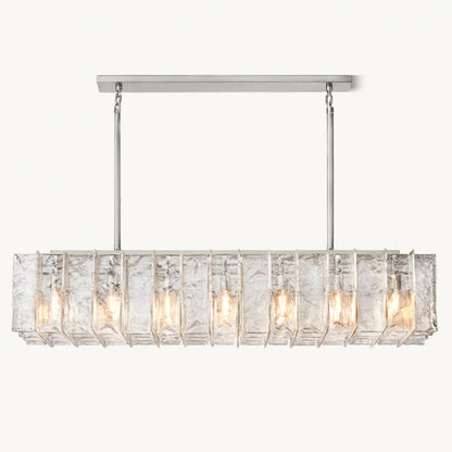 Lattice Module Glass Rectangular Chandelier 67"