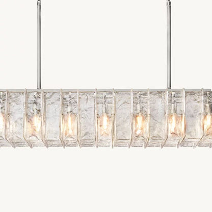 Lattice Module Glass Rectangular Chandelier 67"