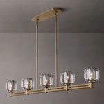 Demaret Sculpted Crystal Linear Chandelier 54"