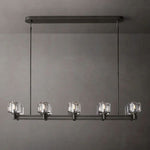 Demaret Sculpted Crystal Double Linear Chandelier 54"