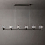 Demaret Sculpted Crystal Double Linear Chandelier 72"