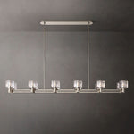 Demaret Sculpted Crystal Double Linear Chandelier 72"
