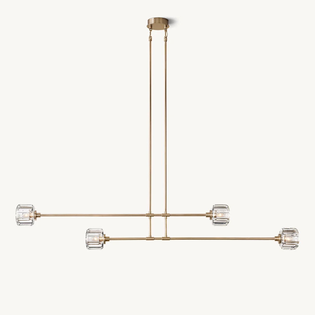 Demaret Sculpted Crystal Mobile Linear Chandelier 72"