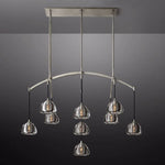 Hemisphere Delicate Crystal Linear Chandelier 54"