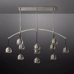 Hemisphere Delicate Crystal Linear Chandelier 72"