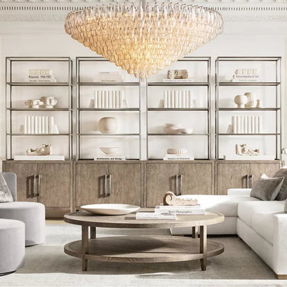 Chiara Murano Glass Tiered Round Chandelier 62"