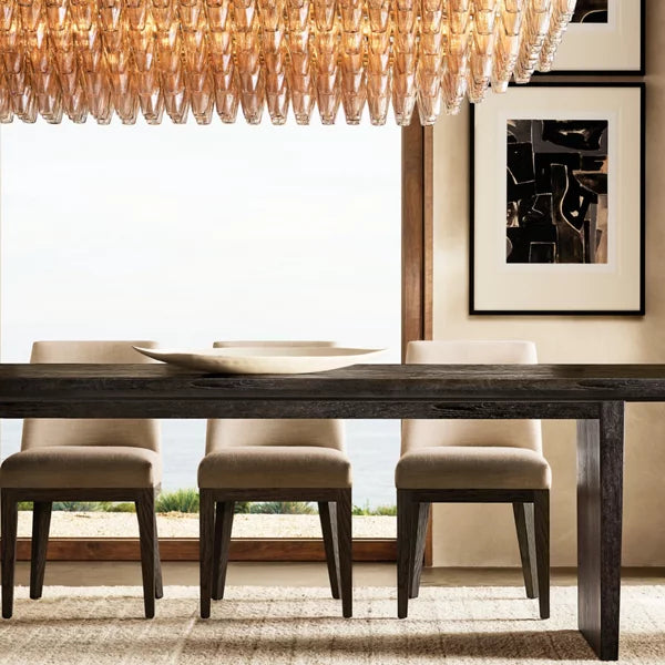 Chiara Murano Glass Tiered Rectangular Chandelier 74"