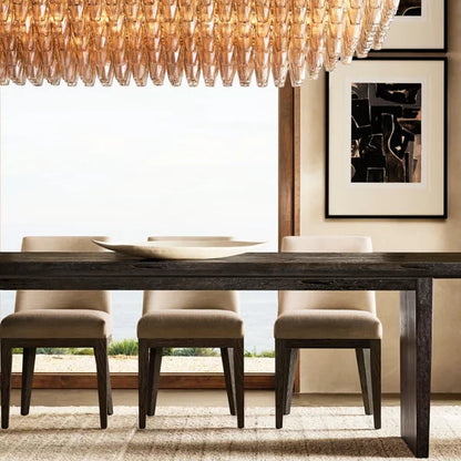 Chiara Murano Glass Tiered Rectangular Chandelier 74"