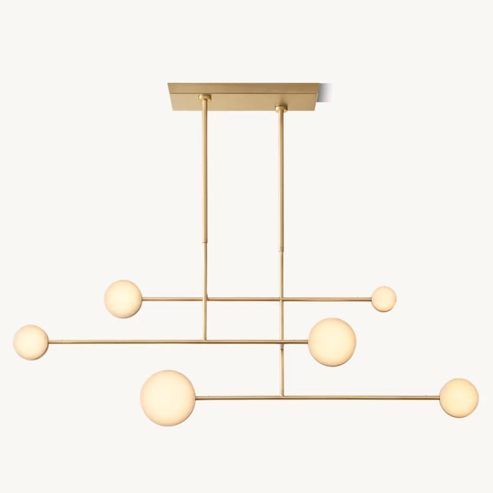 Alexander Floating Alabaster Linear Chandelier 72"