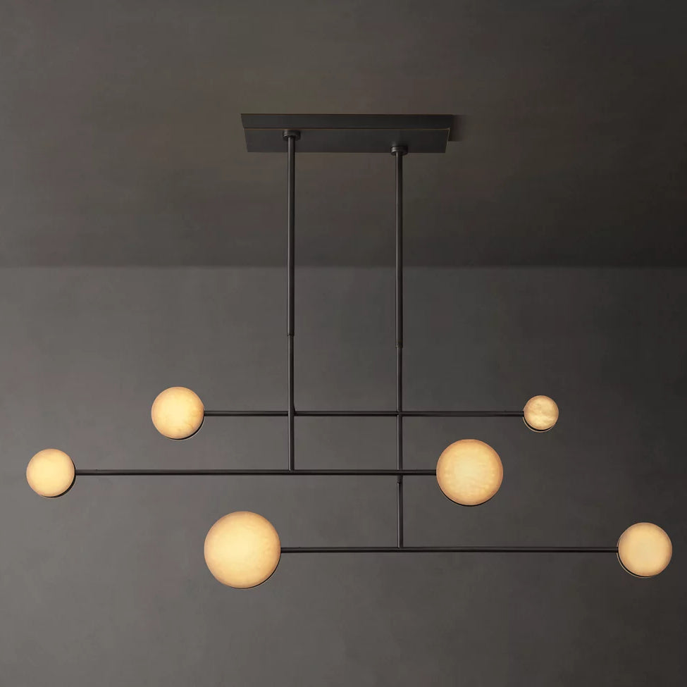 Alexander Floating Alabaster Linear Chandelier 54"