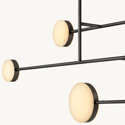 Alexander Floating Alabaster Linear Chandelier 54"