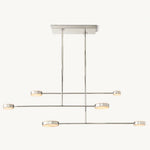 Alexander Floating Alabaster Linear Chandelier 54"