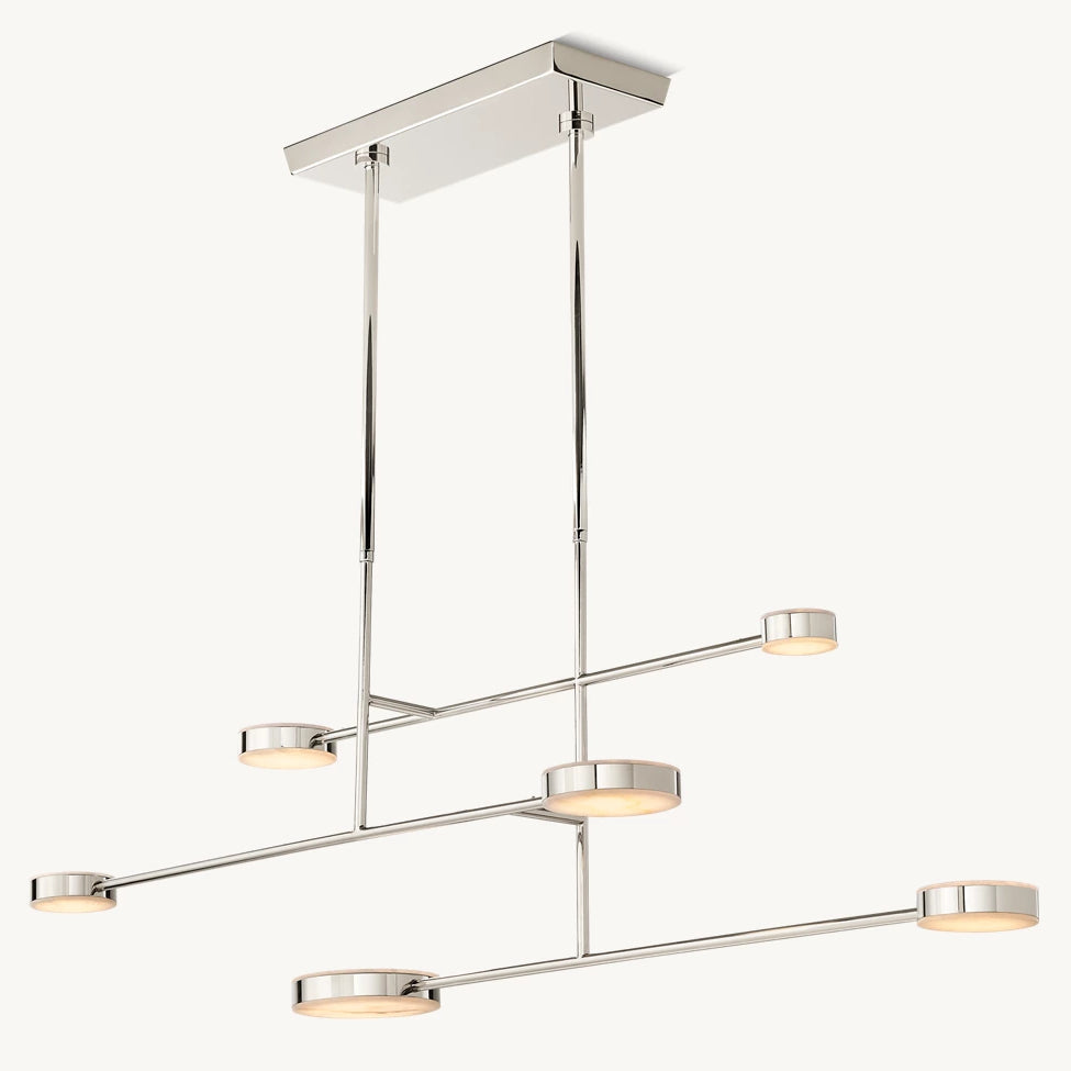 Alexander Floating Alabaster Linear Chandelier 54"