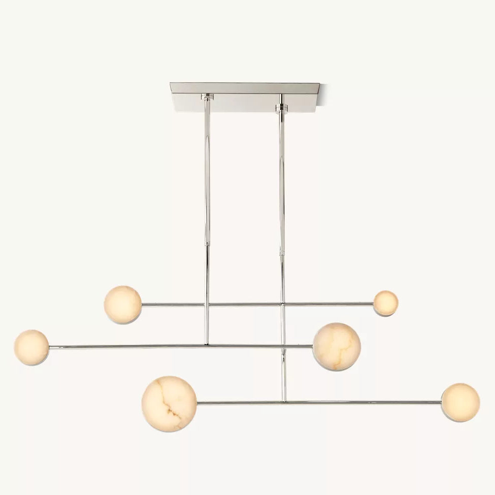 Alexander Floating Alabaster Linear Chandelier 54"