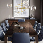 Lucelle Glass Globe Six-Arm Chandelier 40"