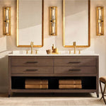 Savile Crystal Block Double Round Wall Sconce