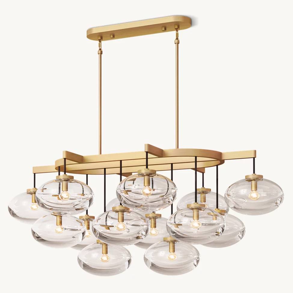Cabrette Float Glass Linear Chandelier 54"
