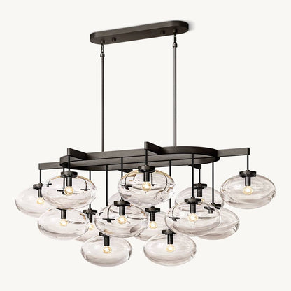 Cabrette Float Glass Linear Chandelier 54"