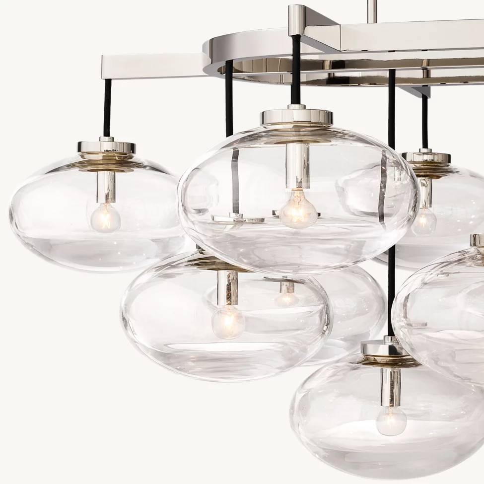 Cabrette Float Glass Linear Chandelier 54"