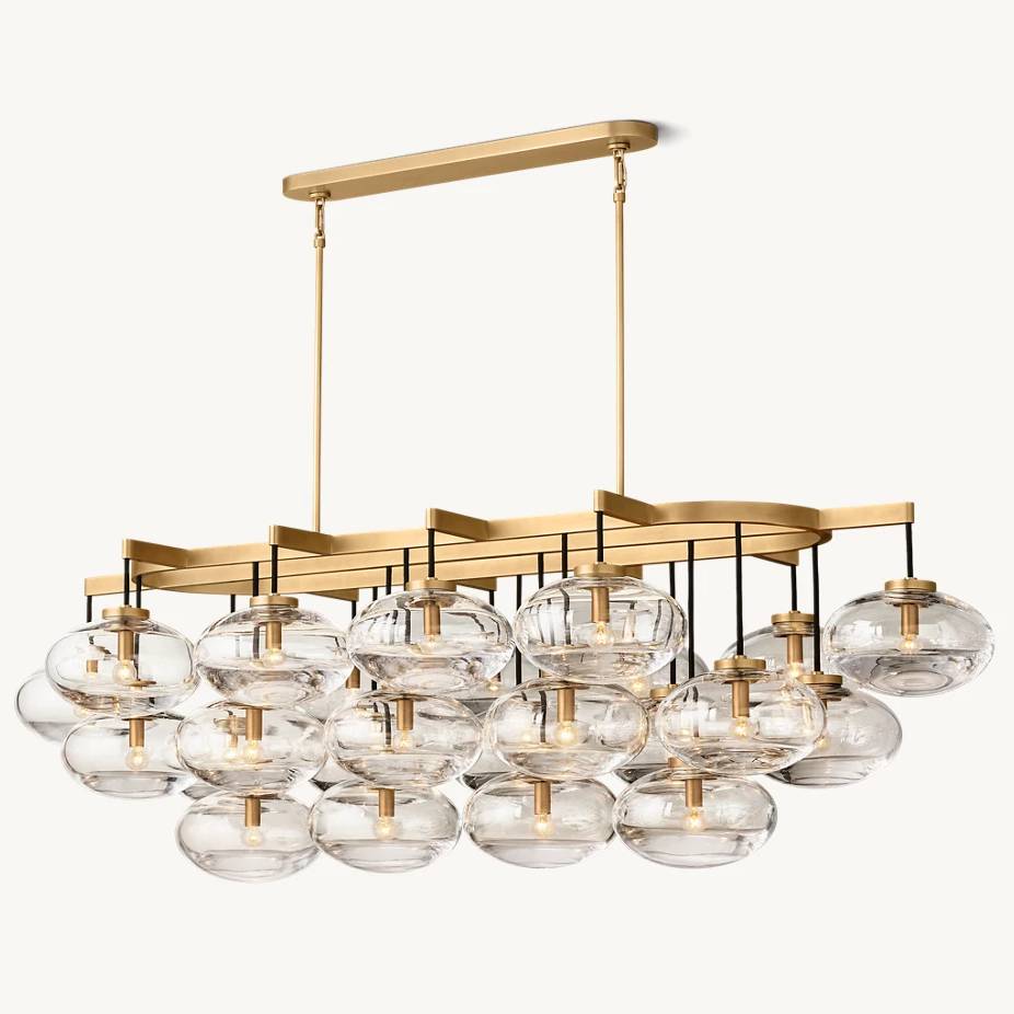 Cabrette Float Glass Linear Chandelier 72"
