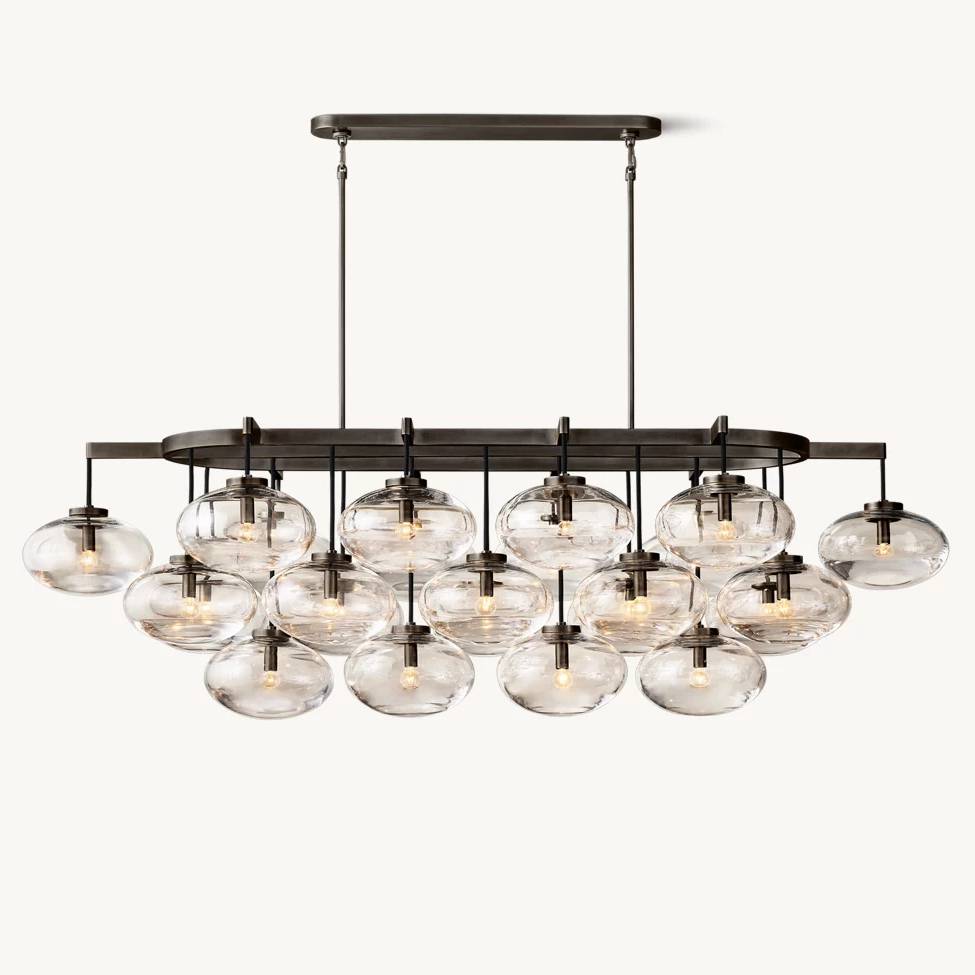 Cabrette Float Glass Linear Chandelier 72"