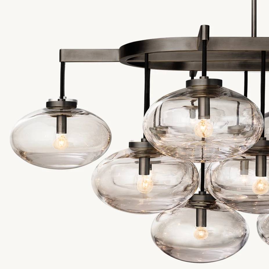 Cabrette Float Glass Linear Chandelier 72"