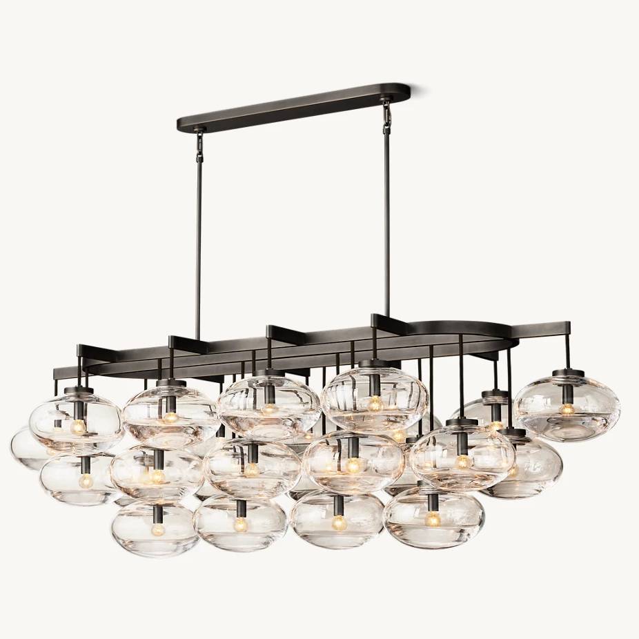 Cabrette Float Glass Linear Chandelier 72"