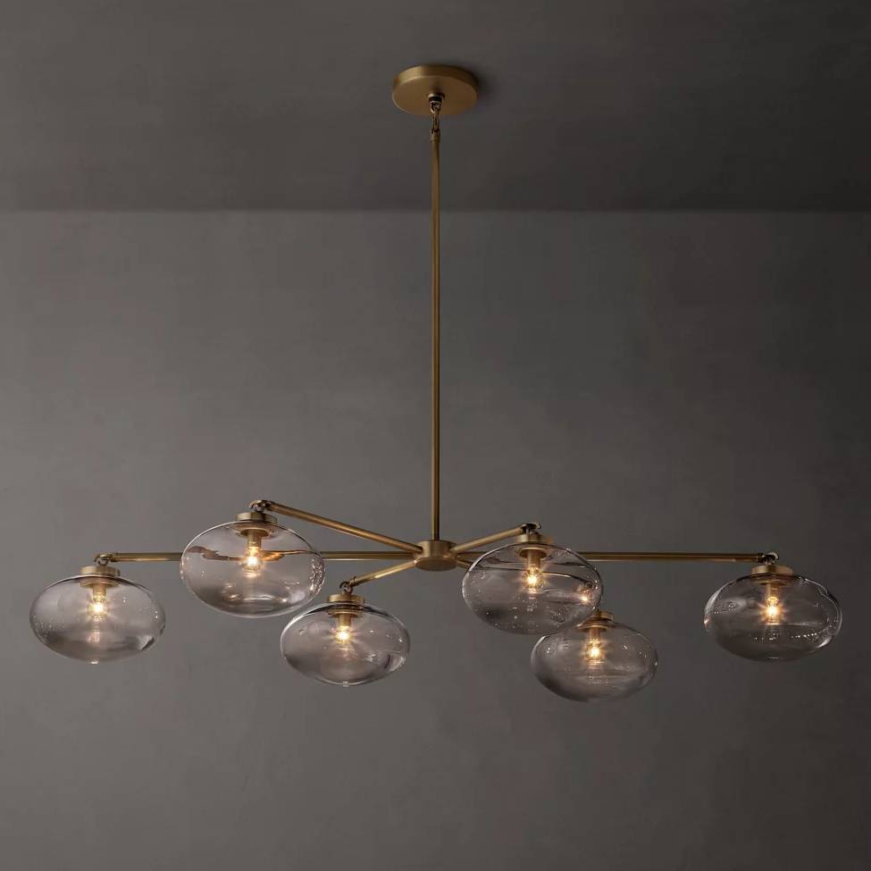 Cabrette Float Glass Mobile Linear Chandelier 60"