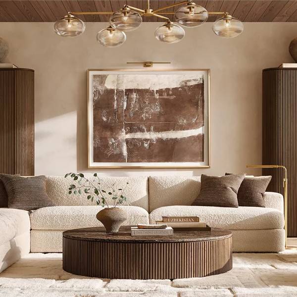 Cabrette Float Glass Mobile Linear Chandelier 60"