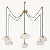 Cabrette Float Glass Suspended Chandelier 84"