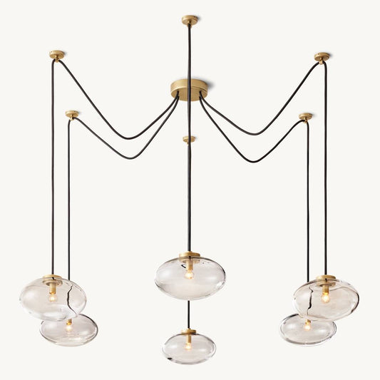 Cabrette Float Glass Suspended Chandelier 84"