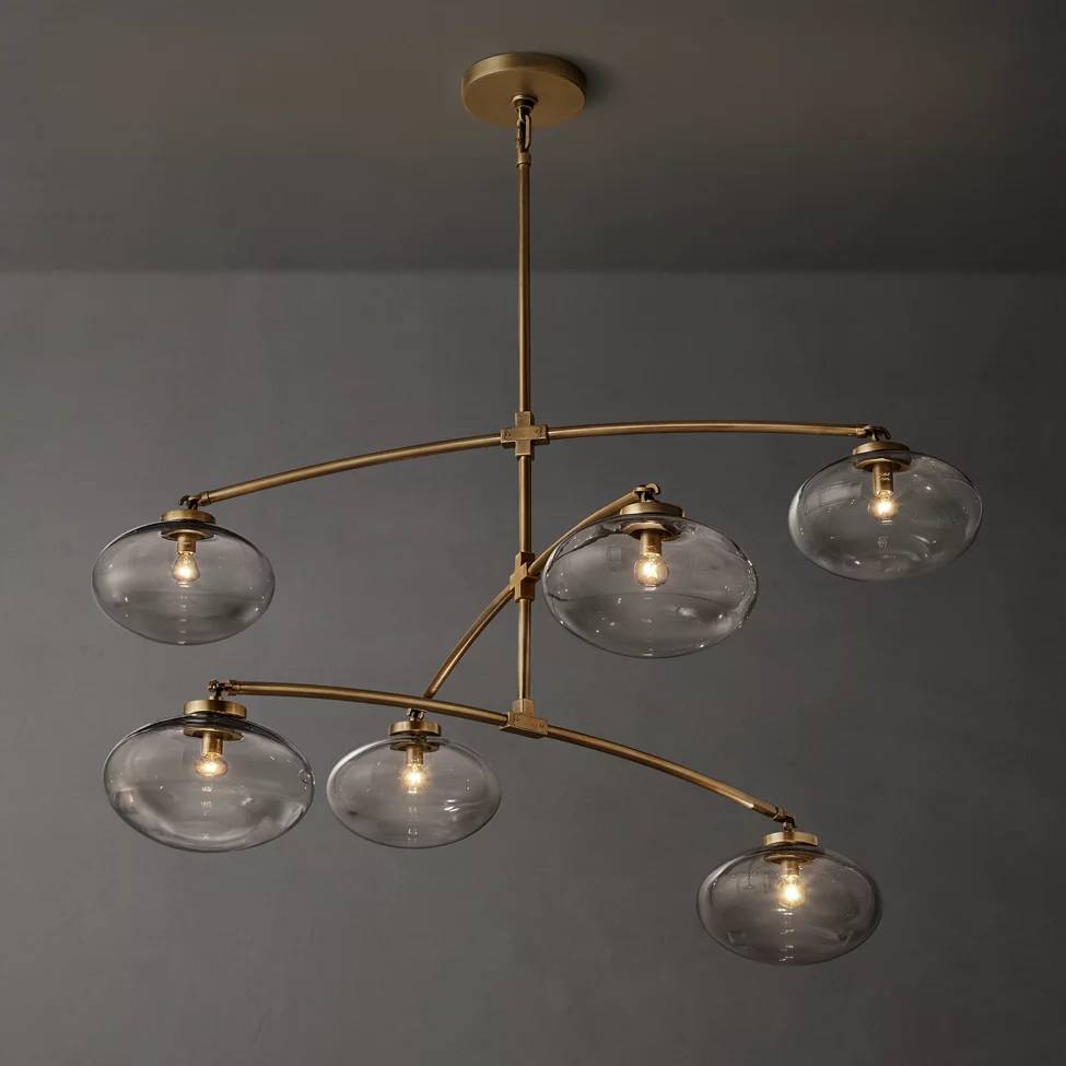 Cabrette Float Glass Mobile Round Chandelier 72"