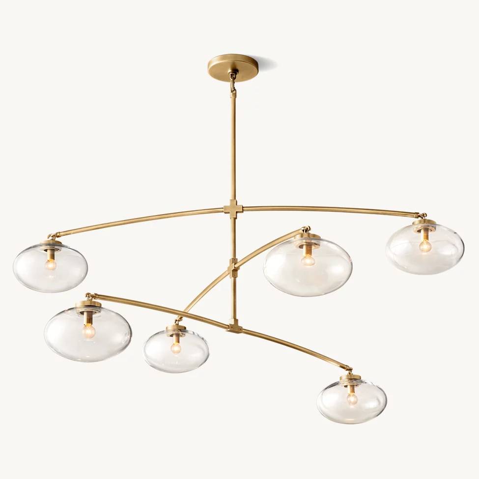 Cabrette Float Glass Mobile Round Chandelier 72"