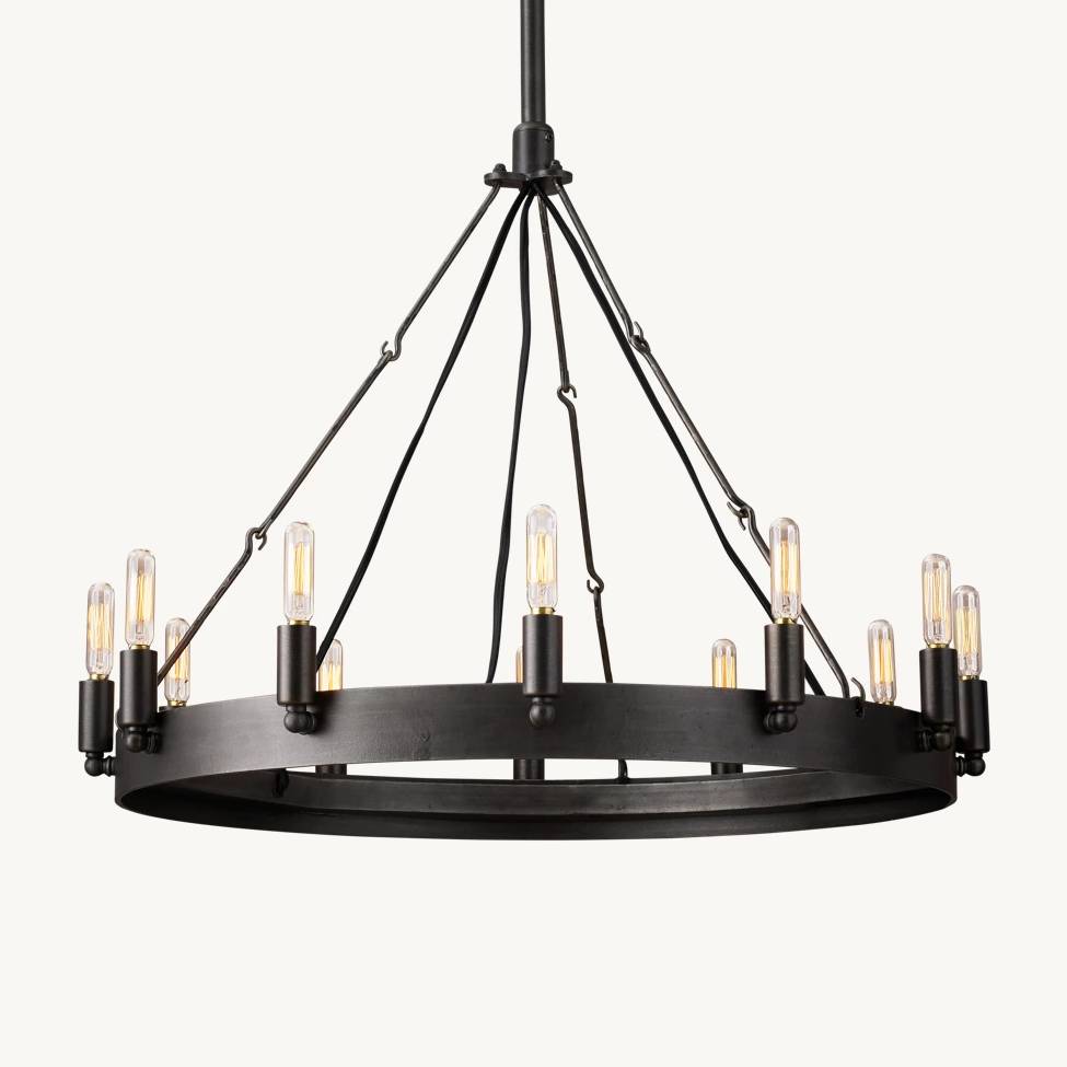 Camino Vintage Industrial Round Chandelier 26"