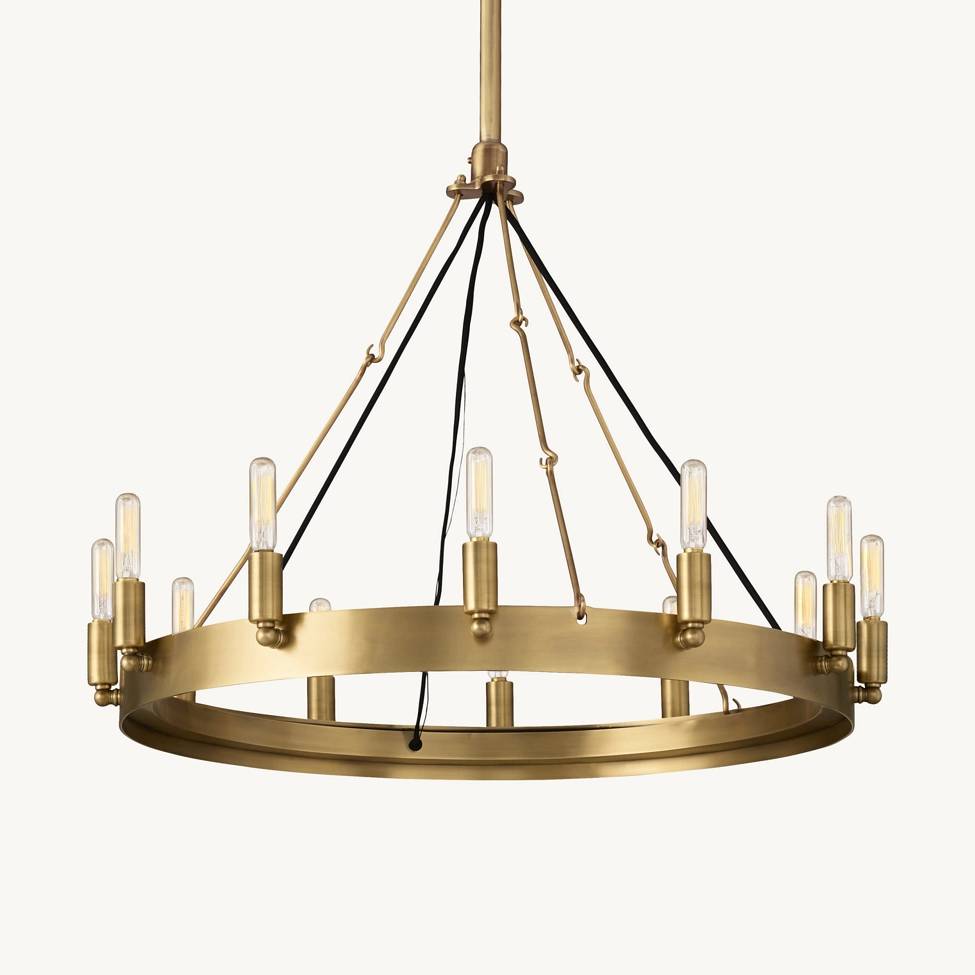 Camino Vintage Industrial Round Chandelier 26"