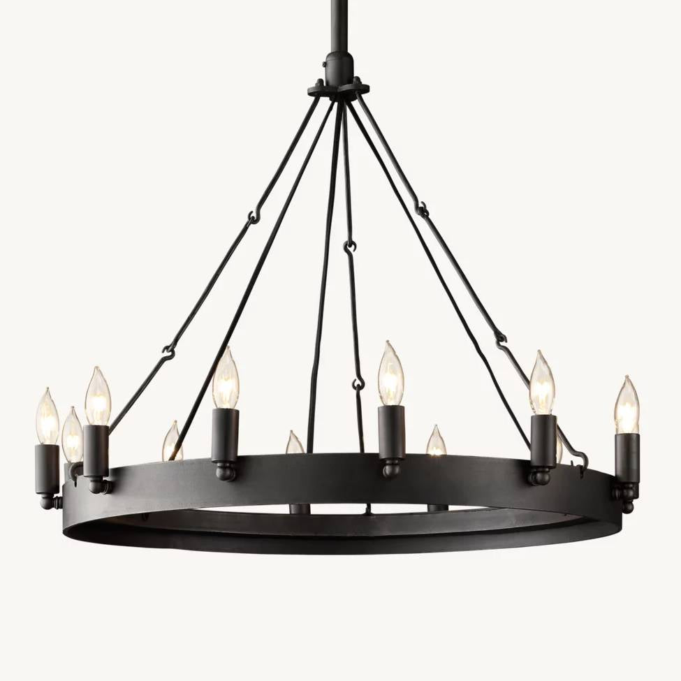 Camino Vintage Industrial Round Chandelier 26"