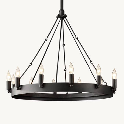 Camino Vintage Industrial Round Chandelier 26"