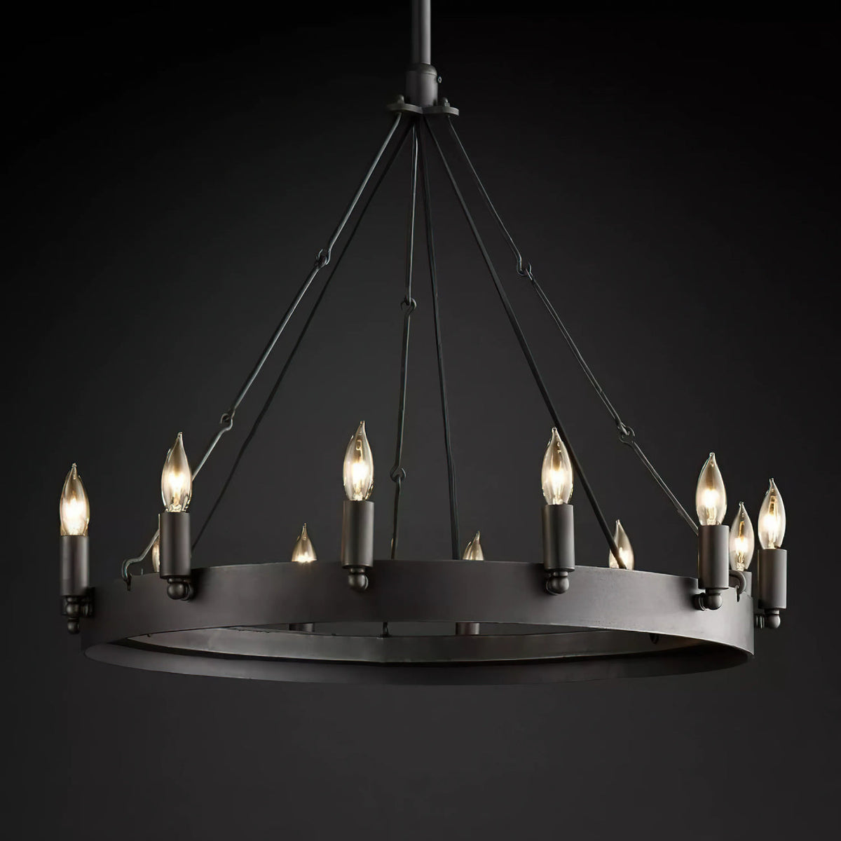 Camino Vintage Industrial Round Chandelier 26"