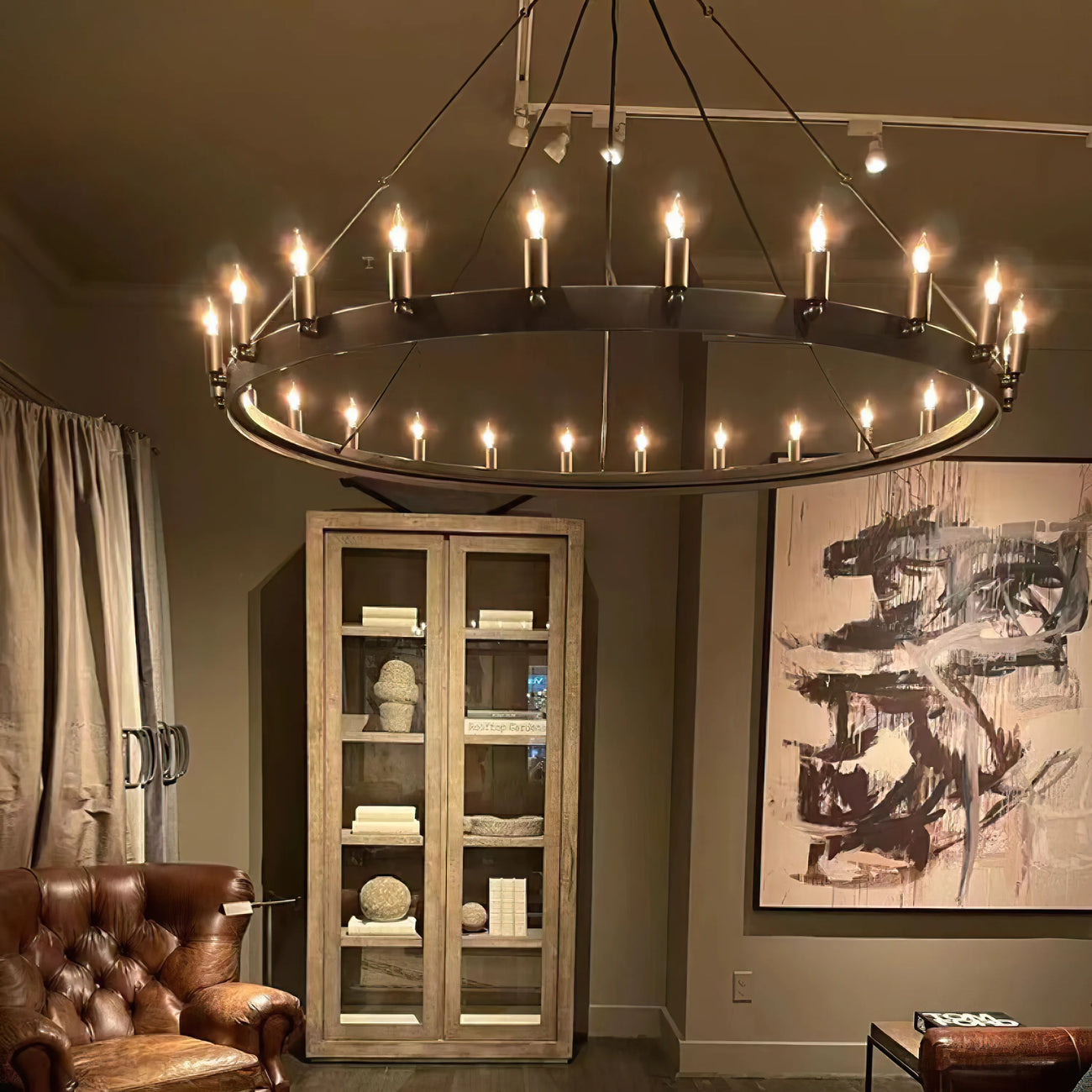 Camino Vintage Industrial Round Chandelier 26"