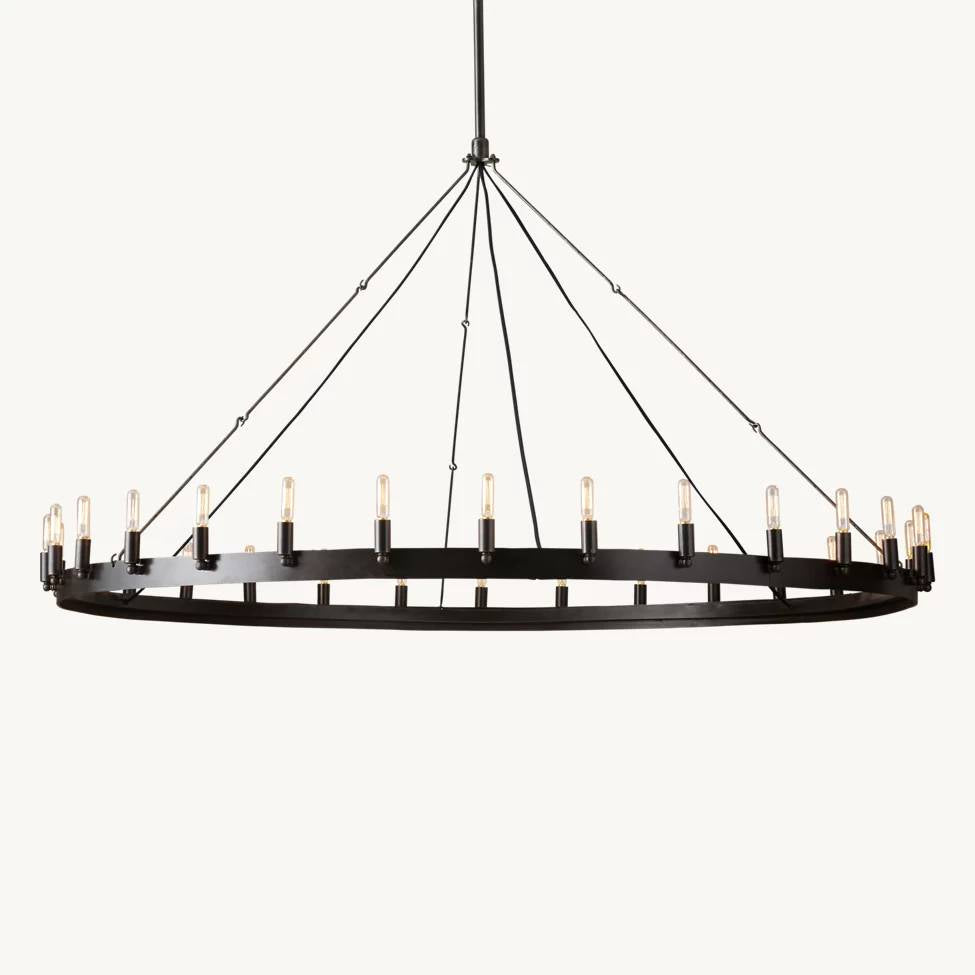 Camino Vintage Industrial Round Chandelier 63"