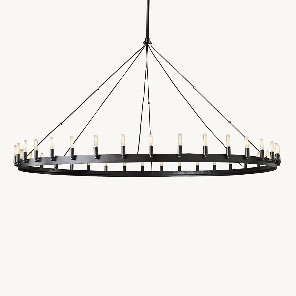 Camino Vintage Industrial Round Chandelier 73"