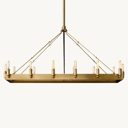Camino Vintage Industrial Rectangle Chandelier 41"