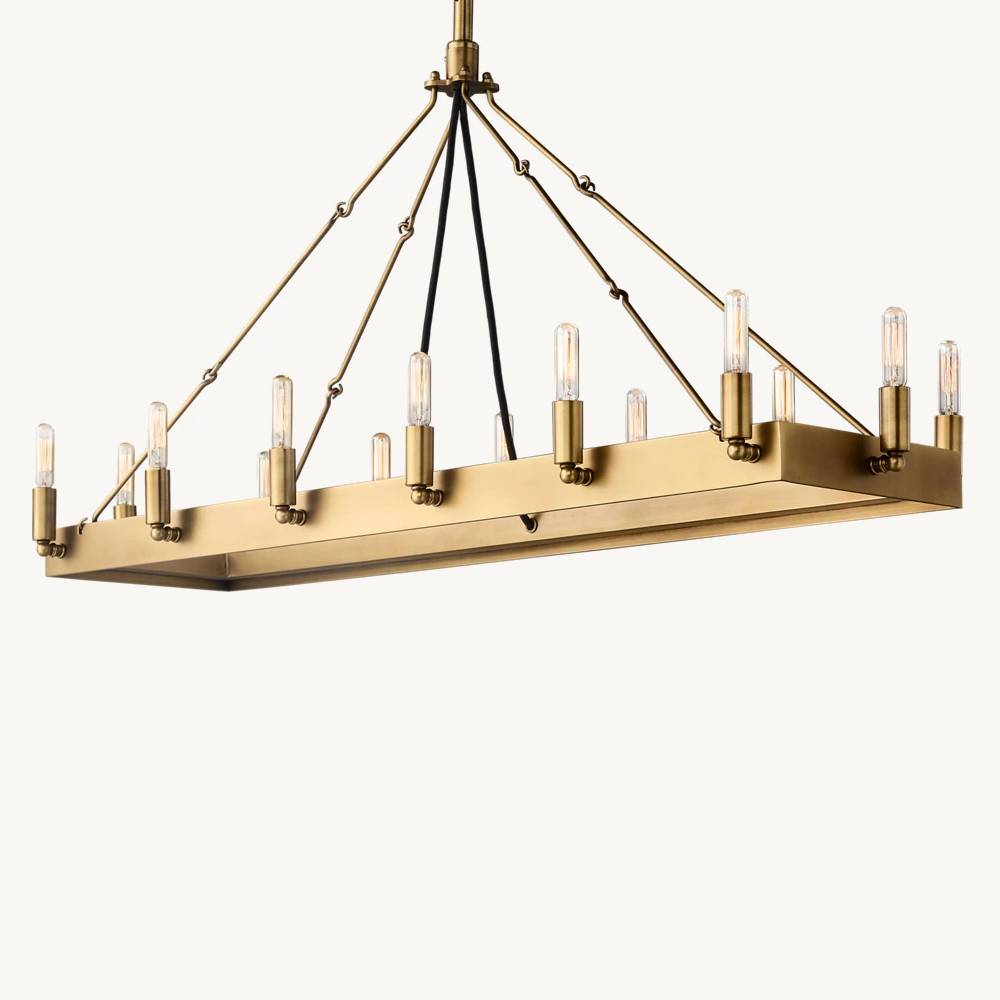 Camino Vintage Industrial Rectangle Chandelier 41"