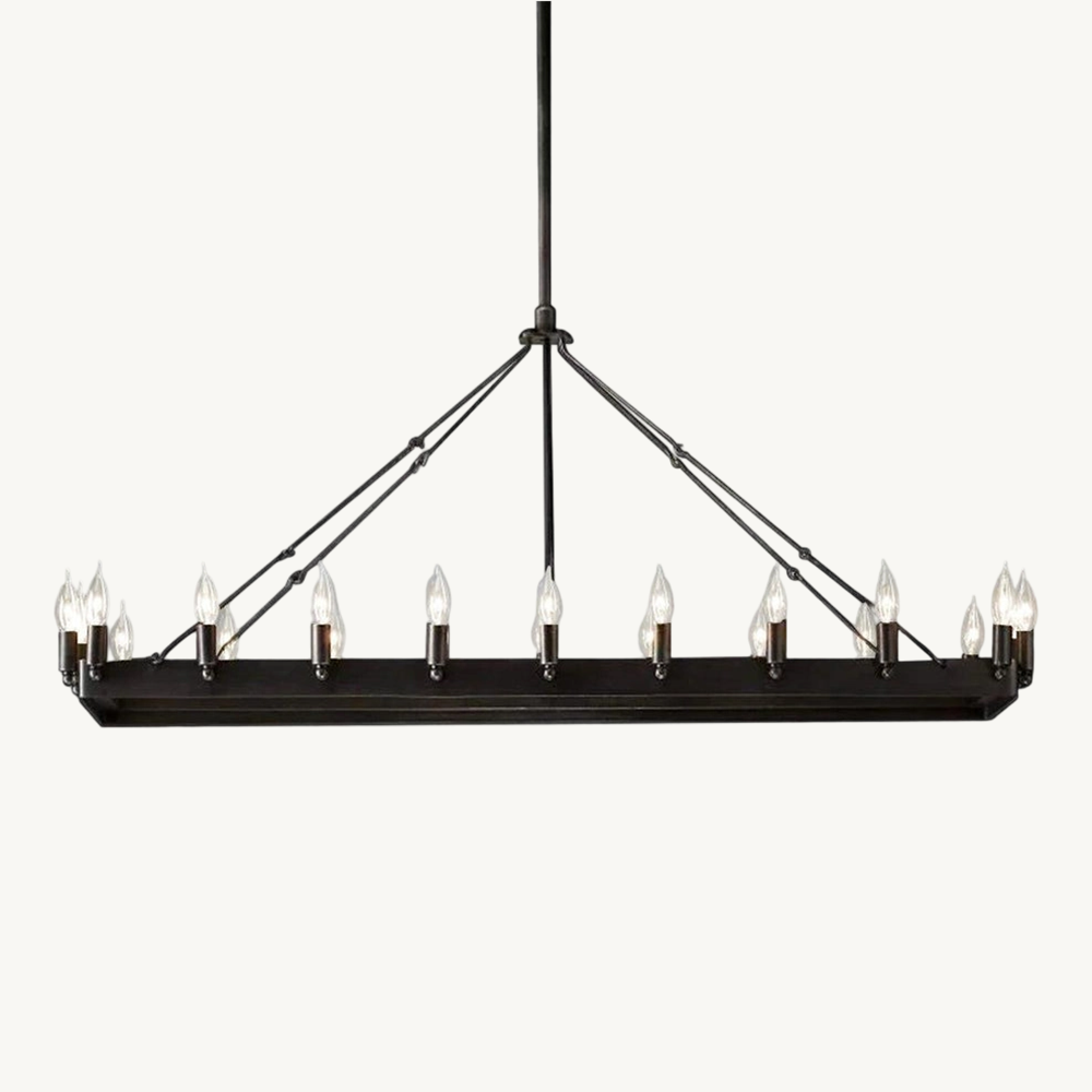 Camino Vintage Industrial Rectangle Chandelier 52"